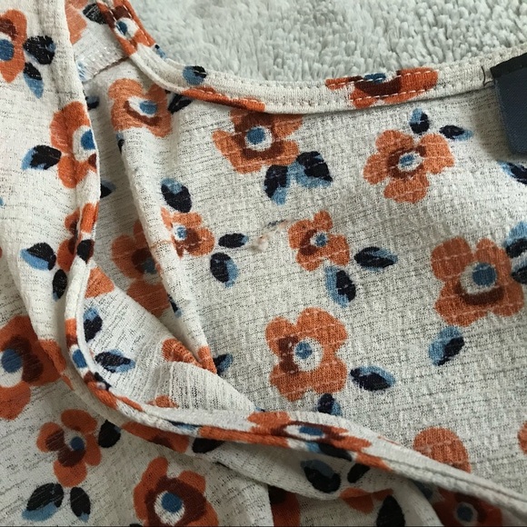 Modcloth Top It Off Floral Tie-Front Open Crop Flutter Layering Shirt Small Sz S - Picture 11 of 12